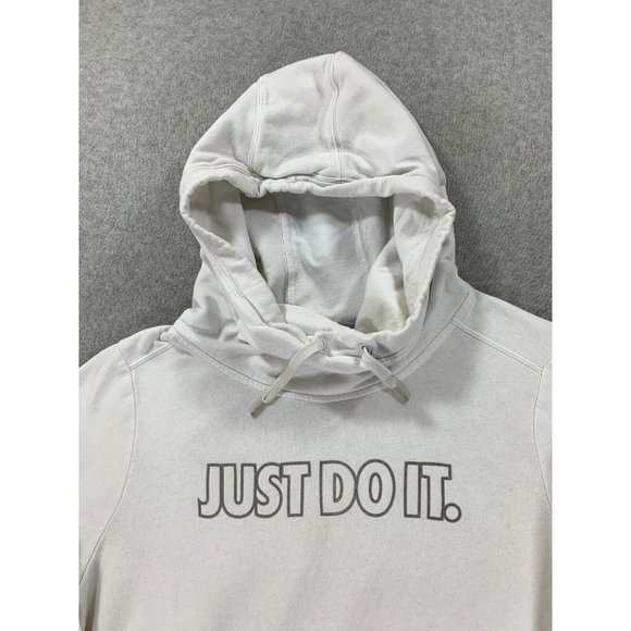Nike‎ Just Do It Blue Label Cowl Neck Hoodie Sweatshirt (Women's Large) White - Picture 2 of 13
